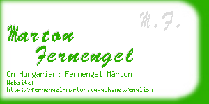 marton fernengel business card